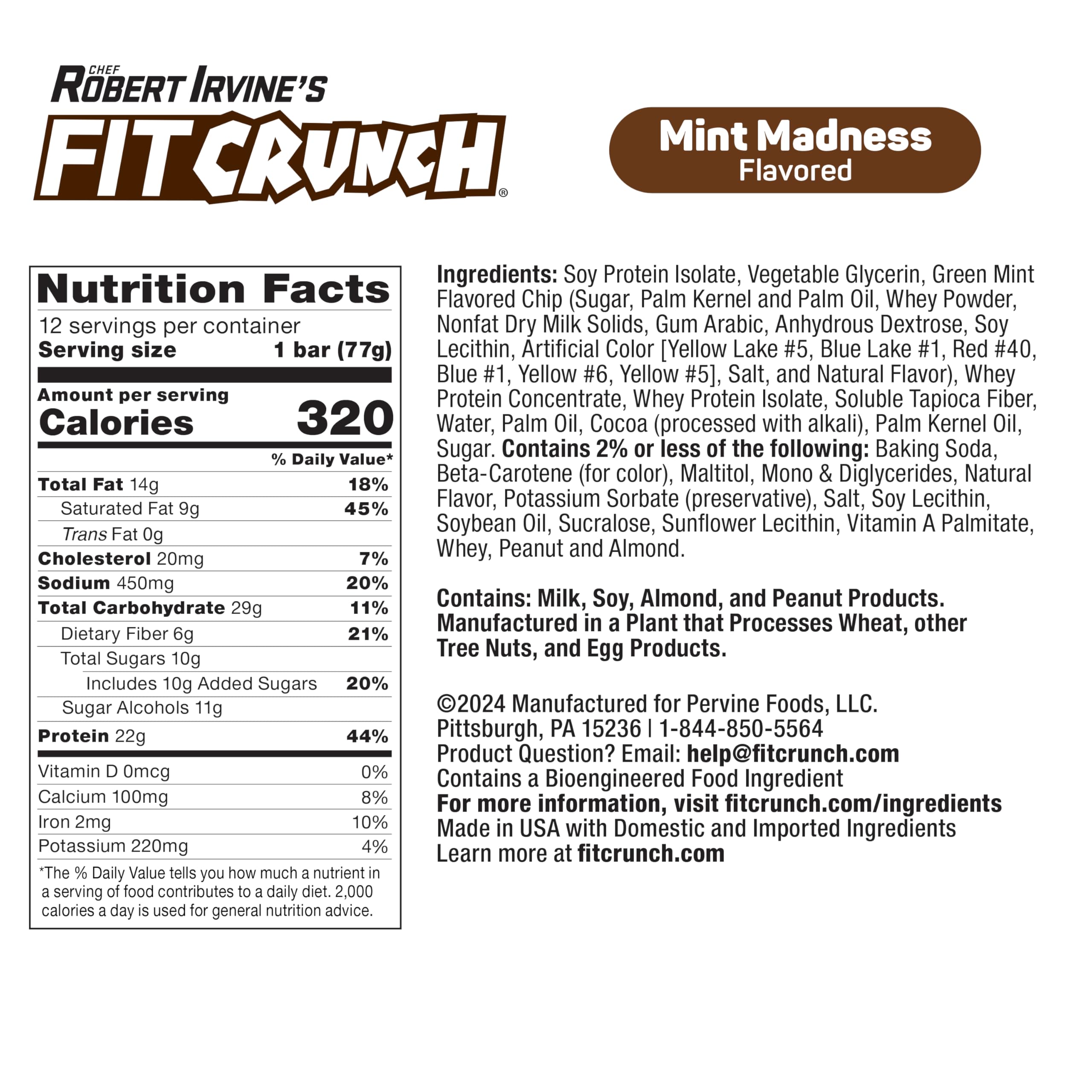 FITCRUNCH Barre Loaded Menthe Folie Gros plan révèle texture douce et gourmande.
