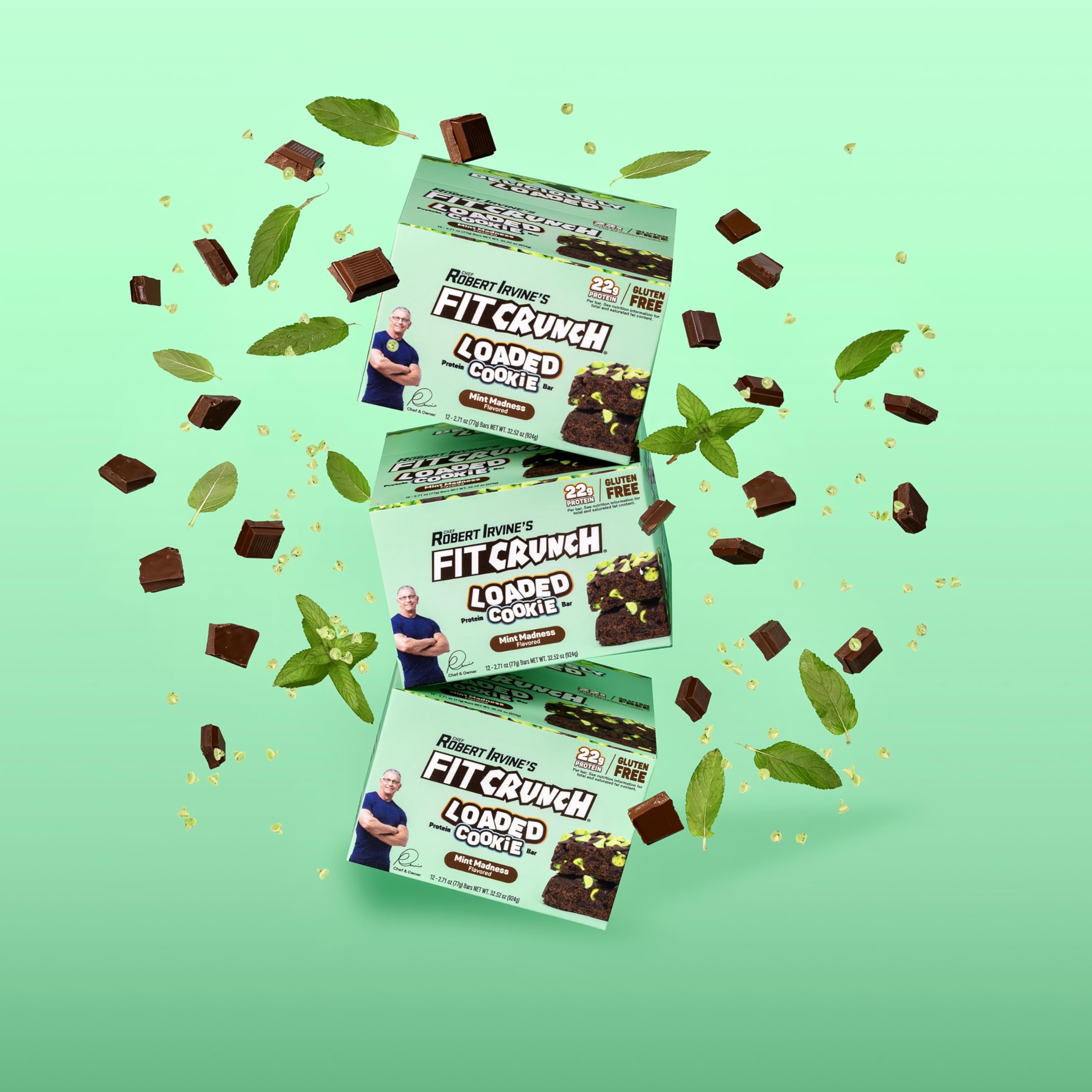 FITCRUNCH Barre Loaded Menthe Folie Snack quotidien énergisant et pratique.