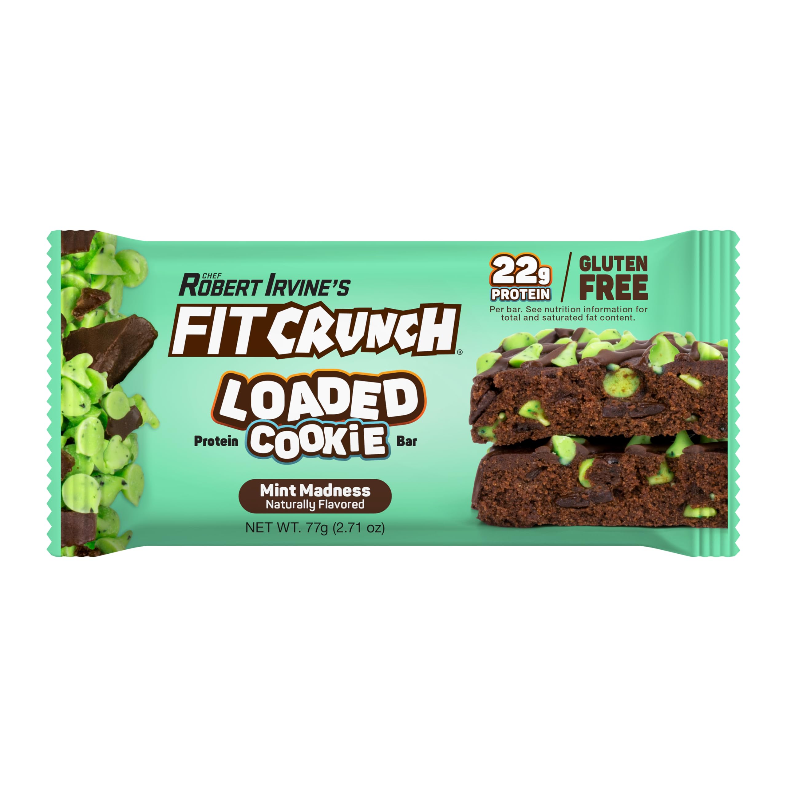 FITCRUNCH Barre Loaded Menthe Folie Tranche met en avant la portion pratique.