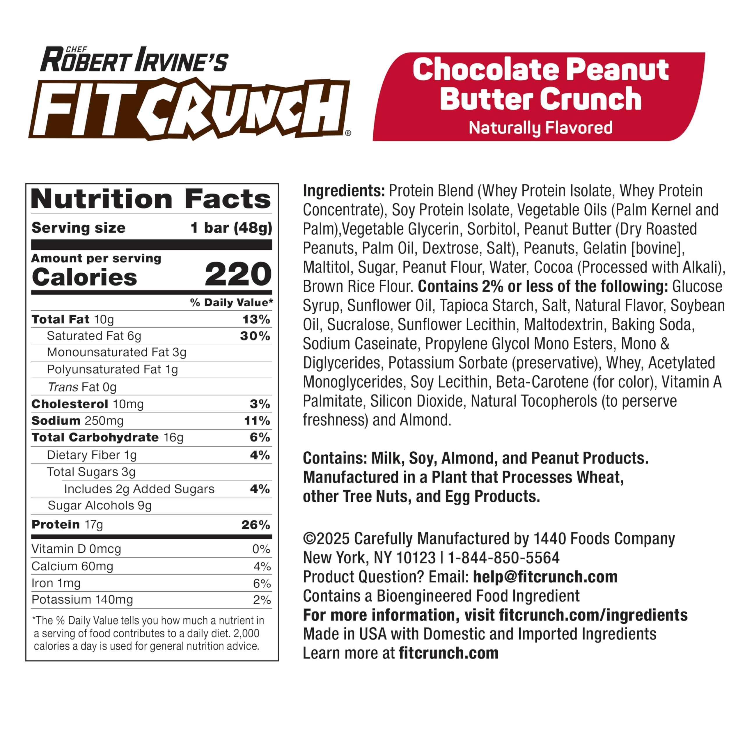 Barre sans gluten FitCrunch, collation adaptée à votre journée.