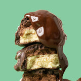 Fit Crunch barre protéine menthe chocolat pépites, emballage prêt à emporter pour collation rapide.