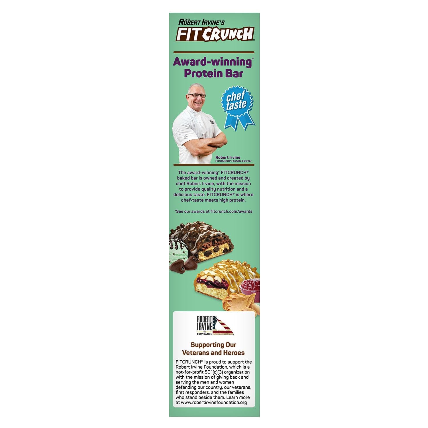 BARRE FITCRUNCH protéine signée Robert Irvine, dessert sain et savoureux sans compromis