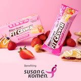 FITCRUNCH barre protéinée 6 couches, cake moelleux et saveur fraise