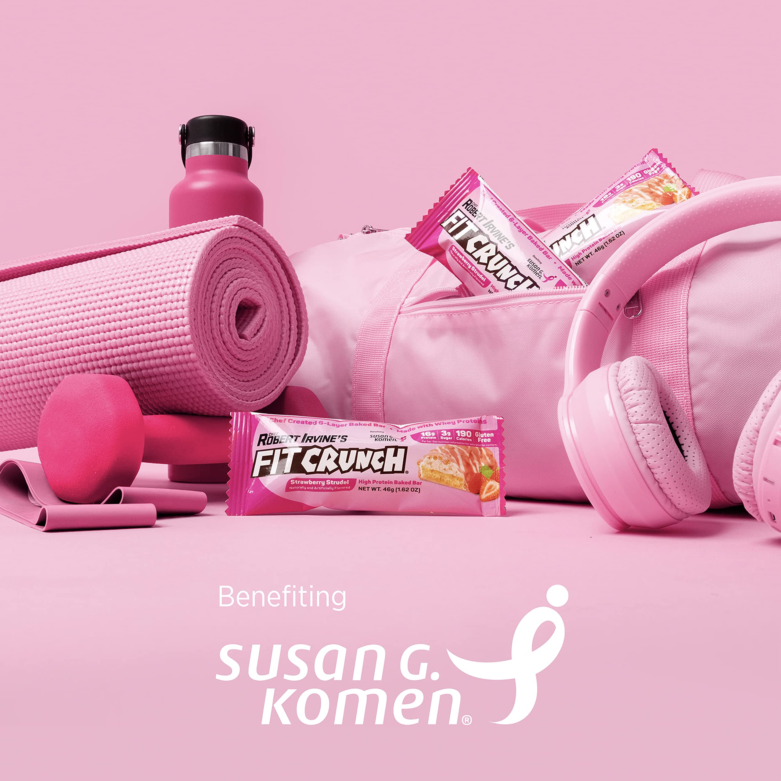 FITCRUNCH snack protéiné, barres en packaging, saveur fraise