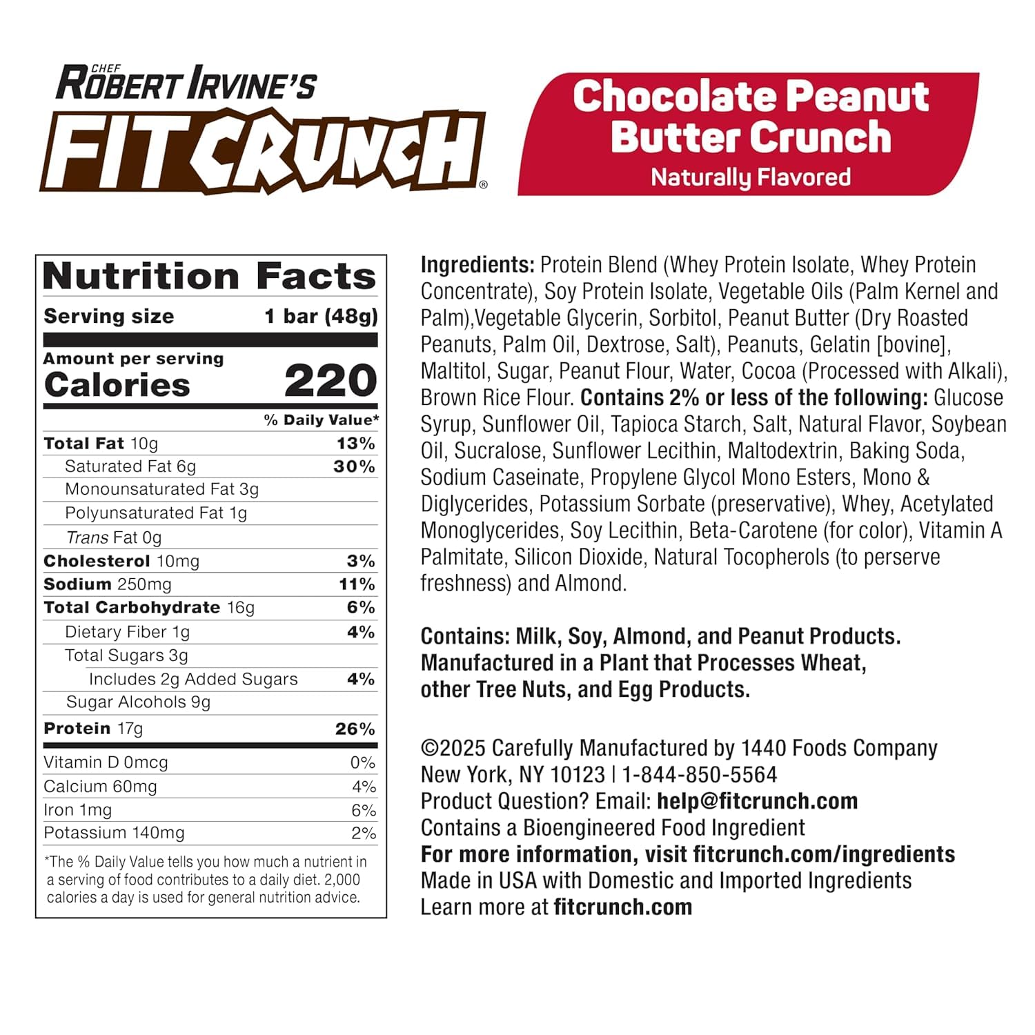 FITCRUNCH barre protéinée beurre de cacahuète texture croustillante prête à emporter