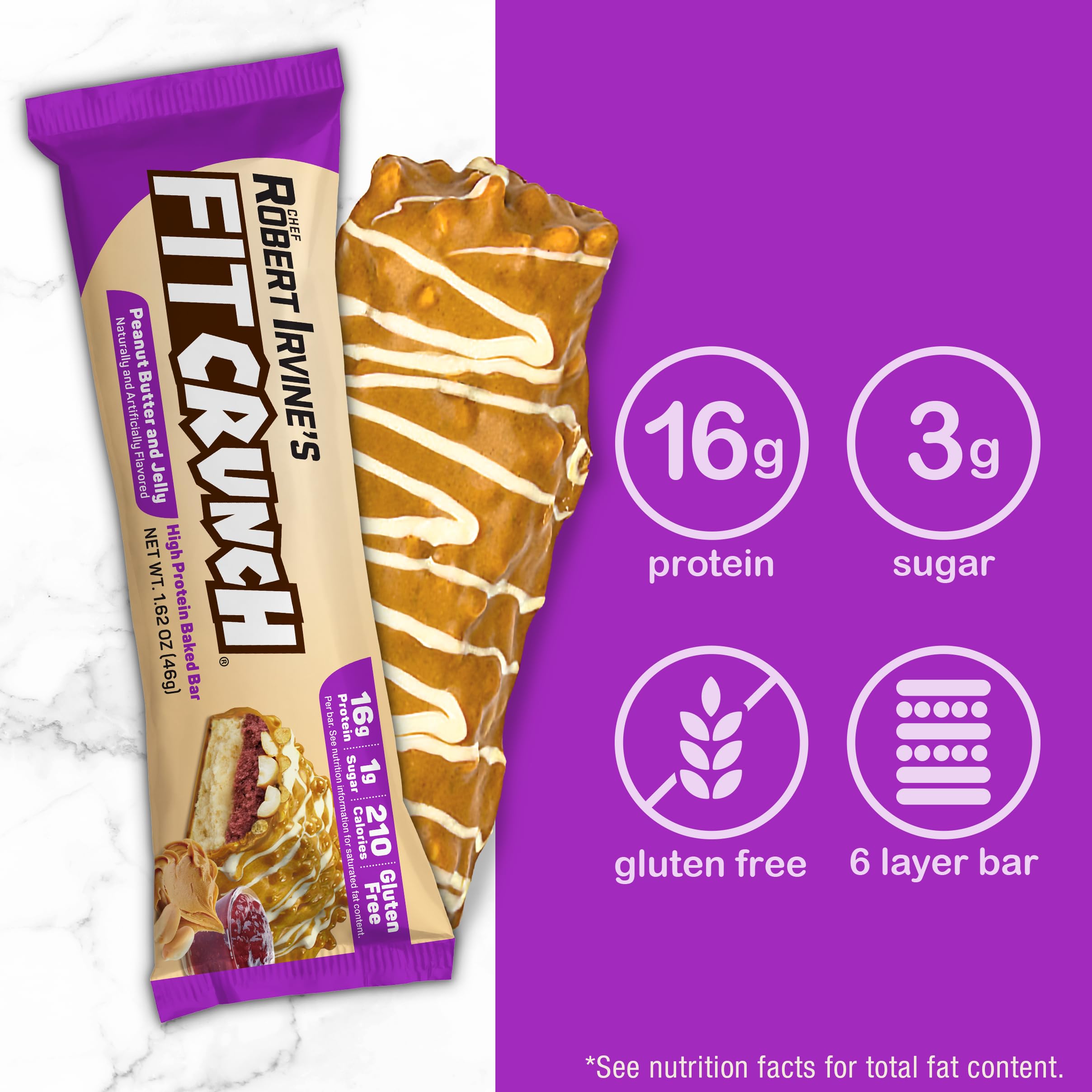 FITCRUNCH barre sans gluten prête à emporter pour les choix alimentaires