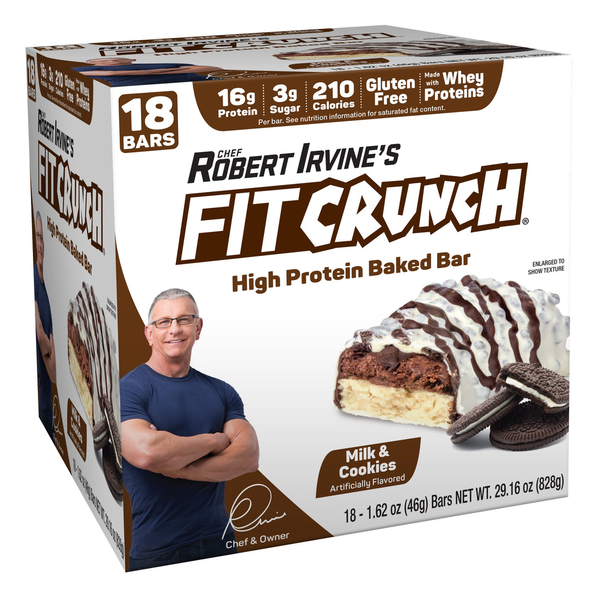 Fit Crunch barre snack taille six couches pour une texture croquante et rassasiante.