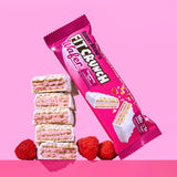 Tranche de barre FITCRUNCH Wafer Framboise Tart montrant le cœur framboise