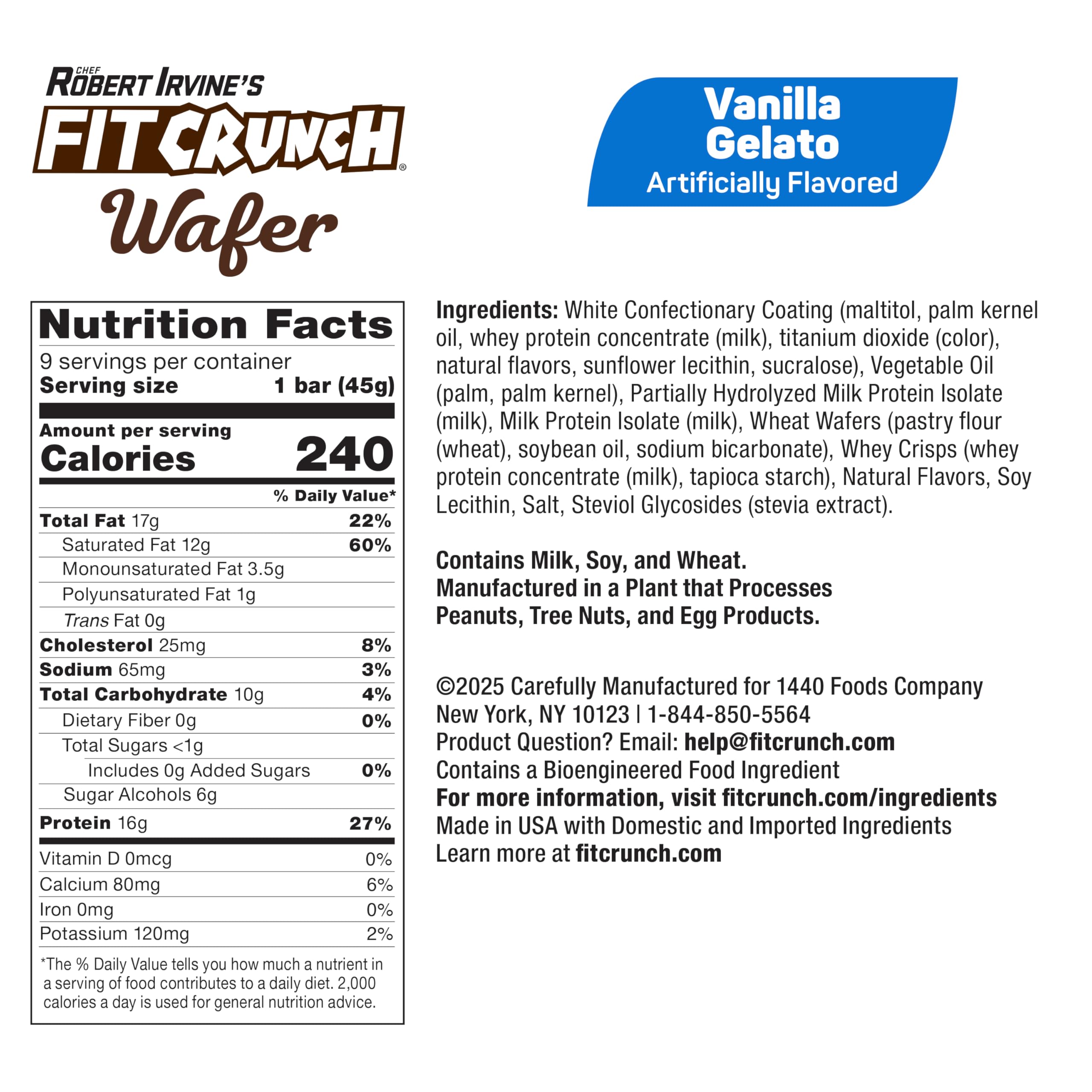 Texture croquante de la barre FITCRUNCH wafer protéinée Vanille Gelato.