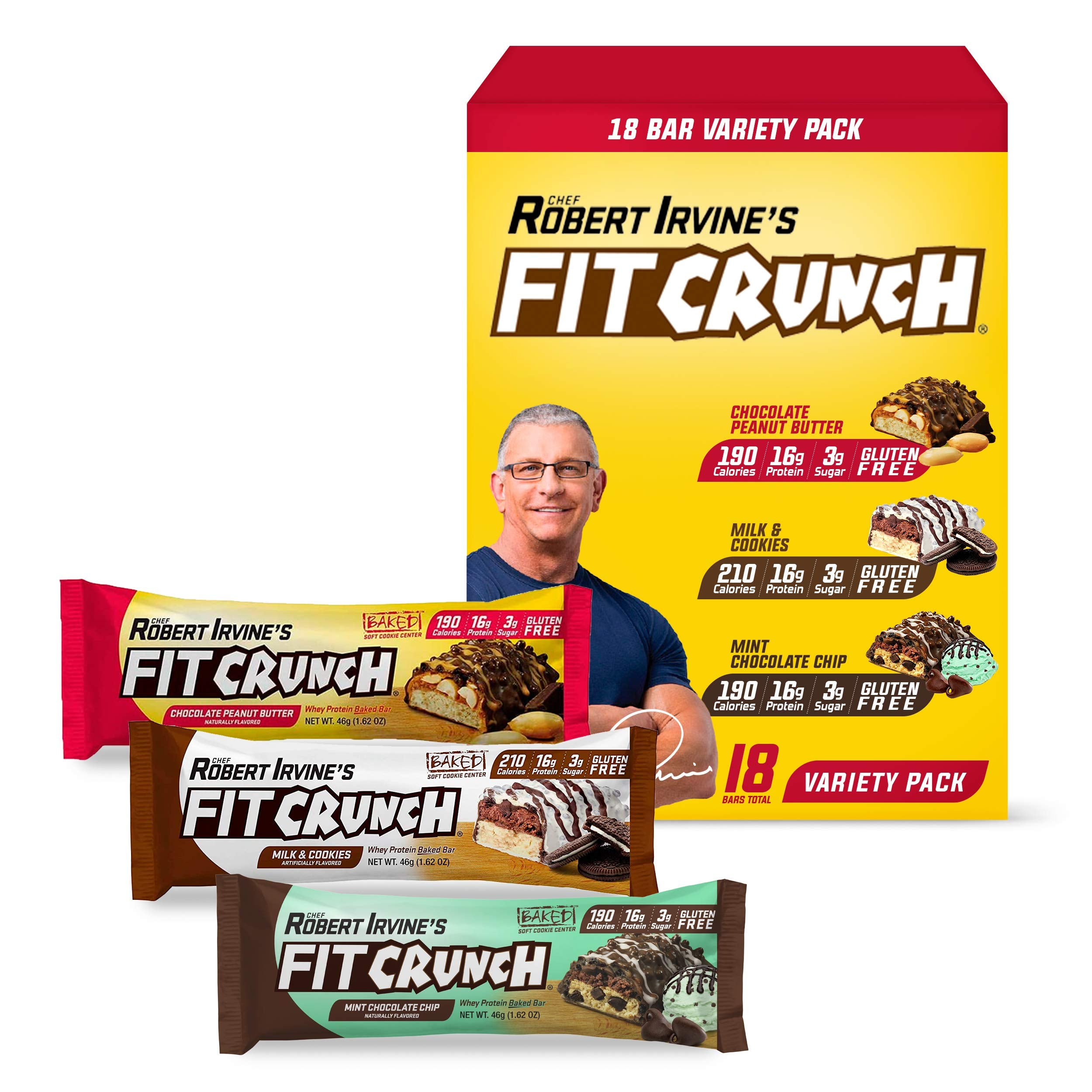Pack de 18 barres FITCRUNCH Snack Size, collation pratique et polyvalente.