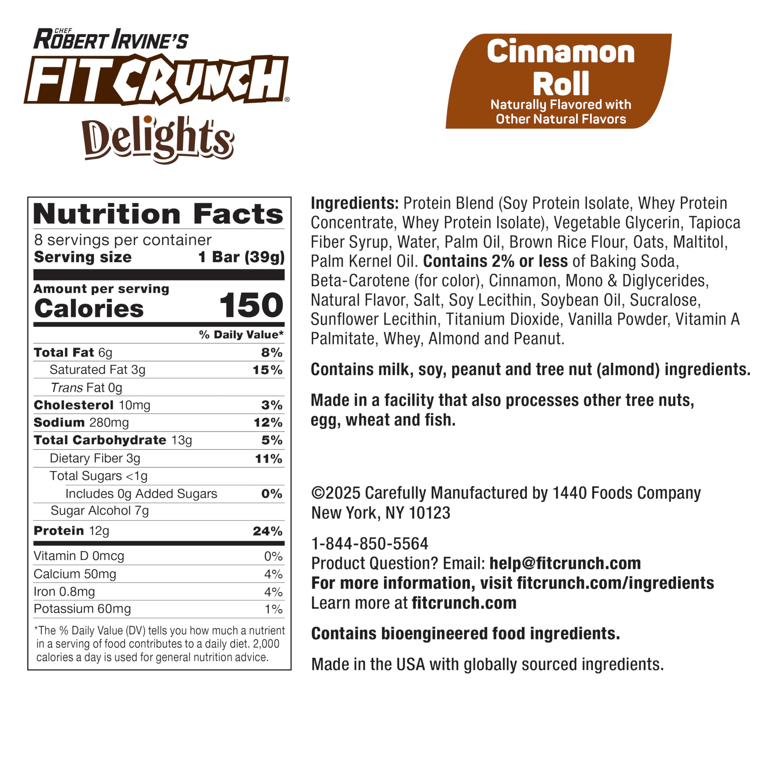 FITCRUNCH Delights barre-proteine-12g, soutien l'effort avec 12 g de protéines.