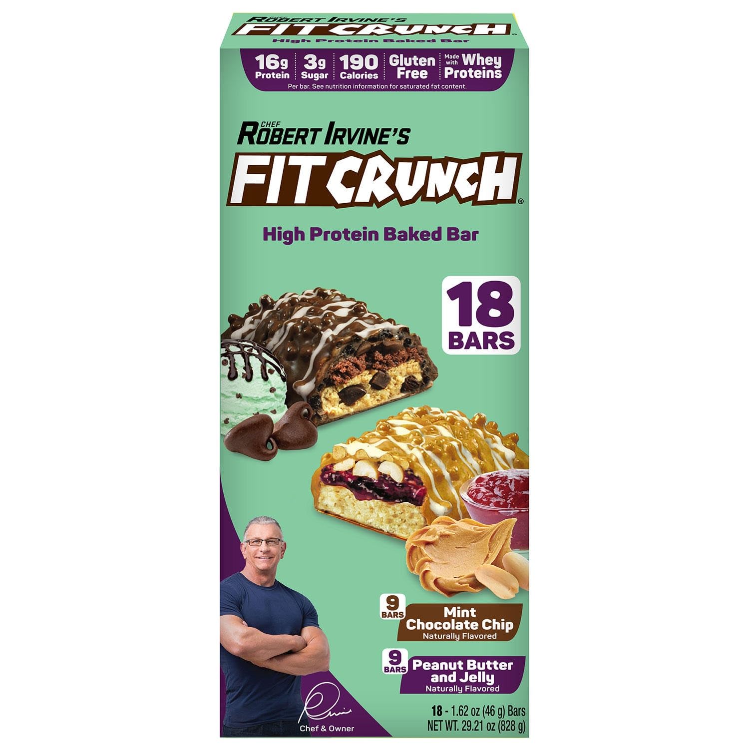 BARRE FITCRUNCH Menthe-Chocolat, texture croustillante idéale pour une collation après l’entraînement