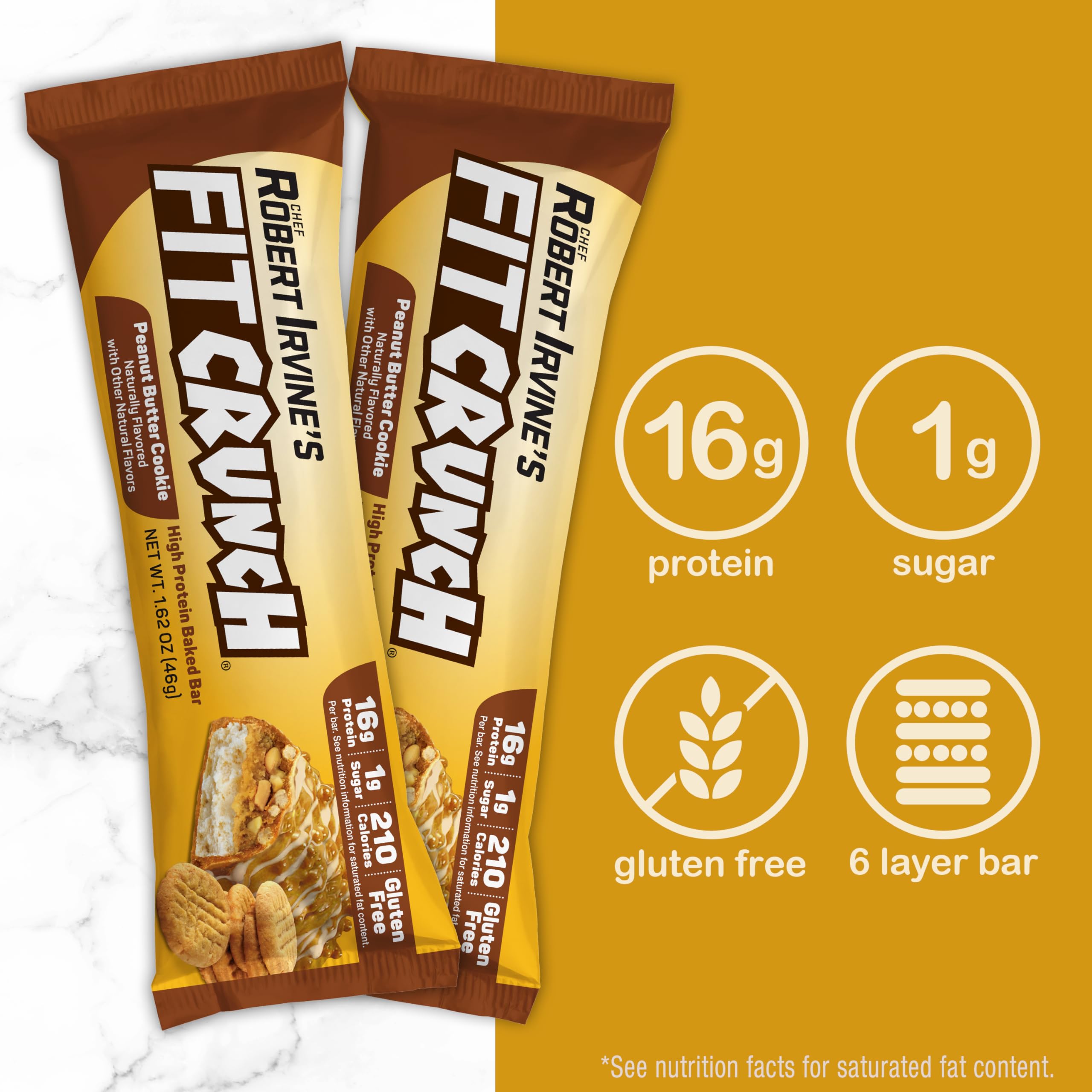 FITCRUNCH Snack Size Bar texture moelleuse et cœur tendre.