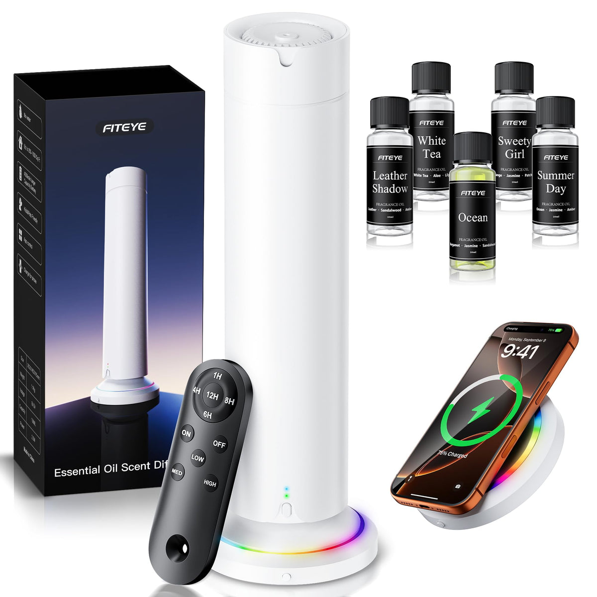 Diffuseur Fiteye sans eau, ensemble élégant pour salon et hôtel.