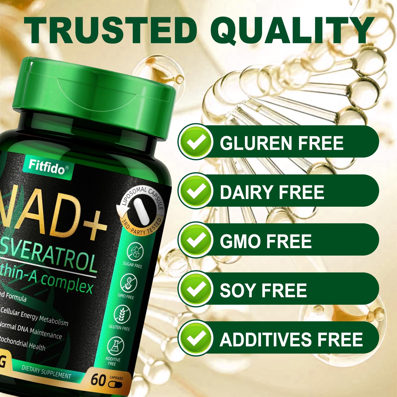 Fitfido CoQ10 extrait thé vert – antioxydants et énergie possibles.