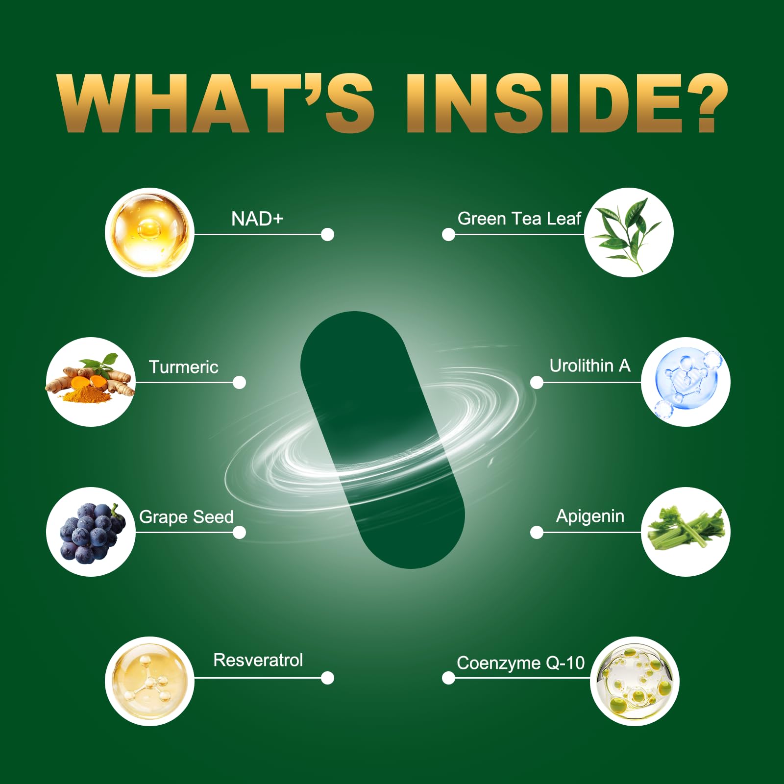 Fitfido gélules NAD+ Resvératrol – soutien potentiel énergie quotidienne.