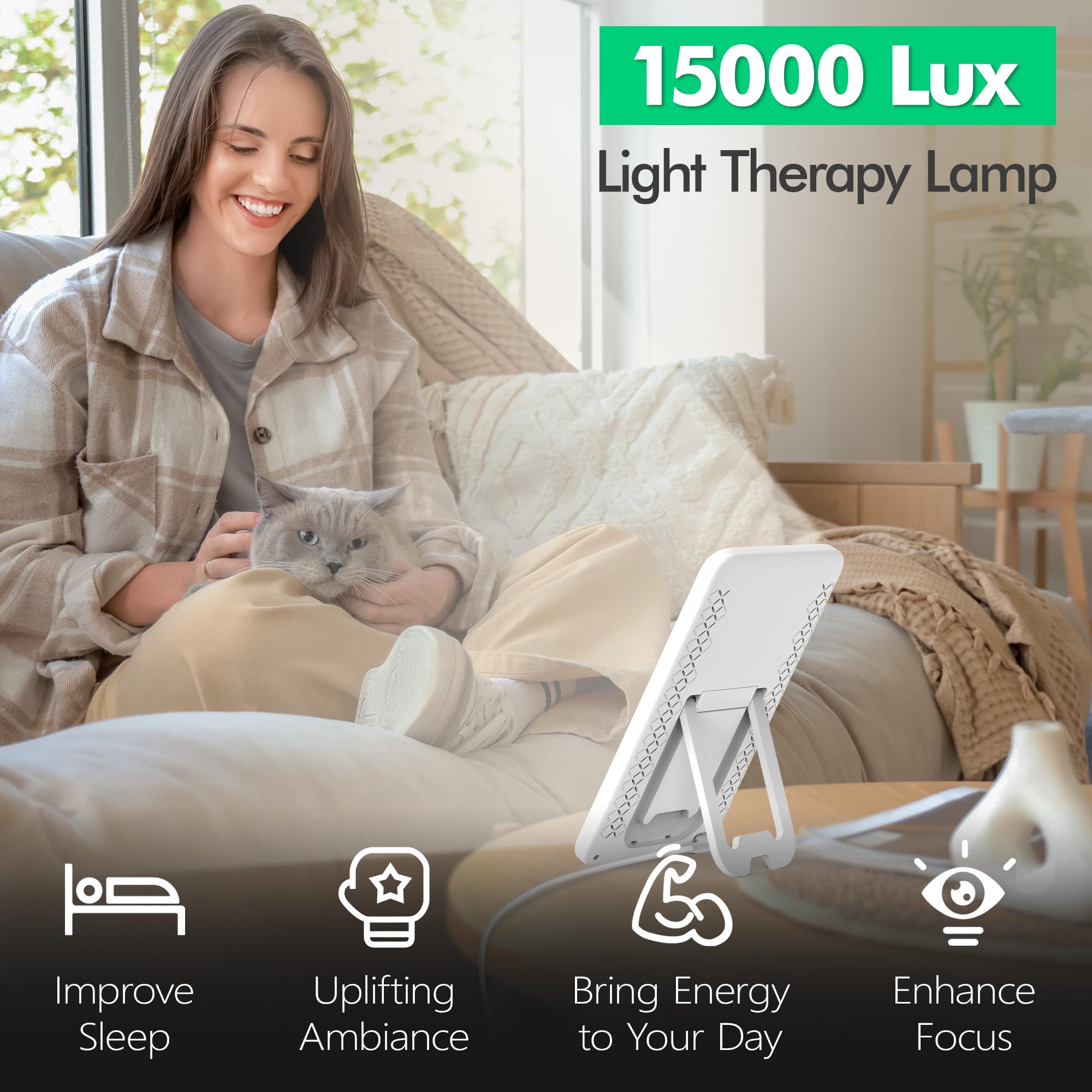 Fitfirst Lampe Soleil 10000 Lux panneau inclinable pour un bureau ergonomique.