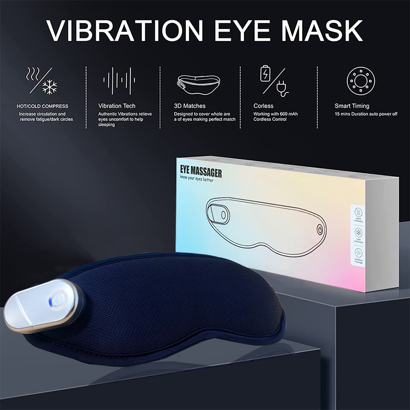 Fitgbey Masque Oculaire Portable Étui pour voyager discret