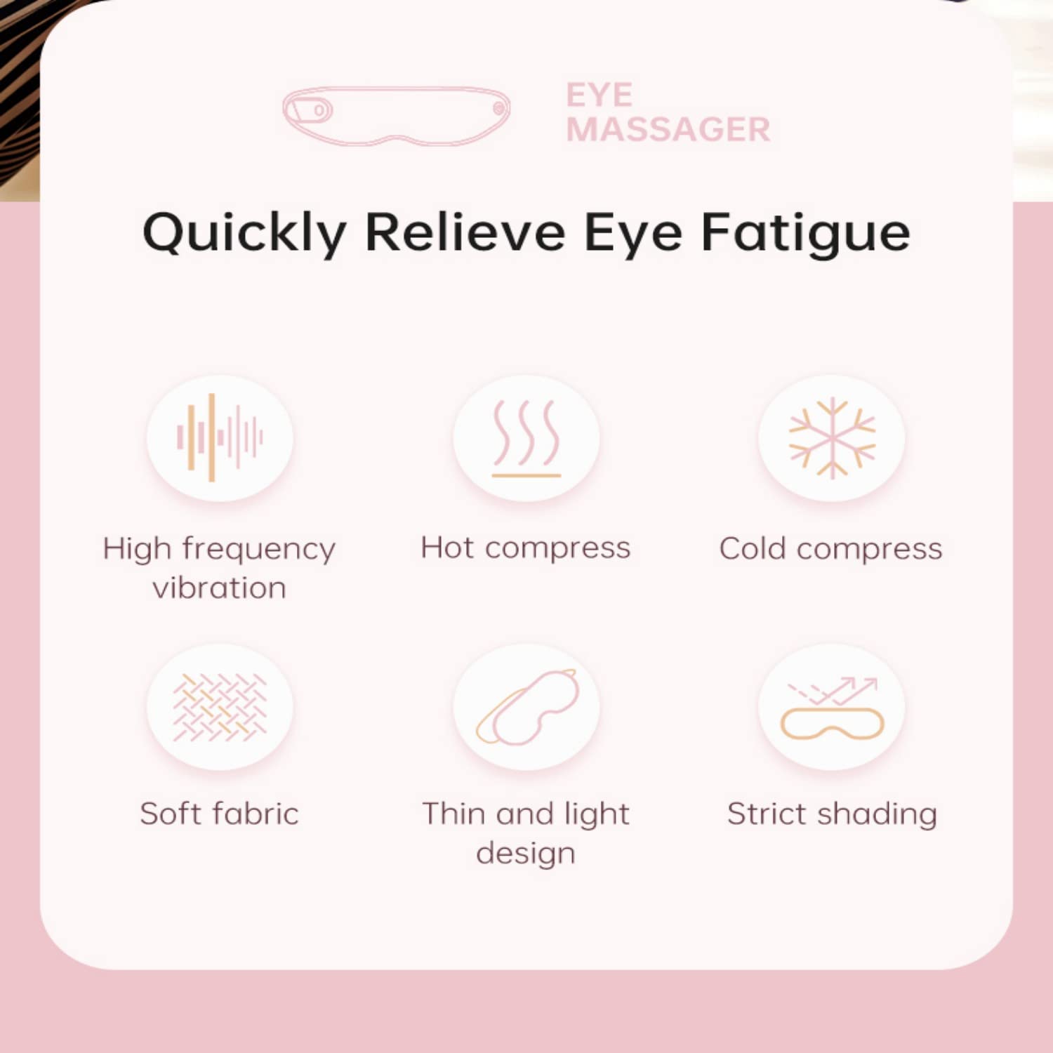 Fitgbey Masque Oculaire Utilisation Domestique et Bureau pour détente