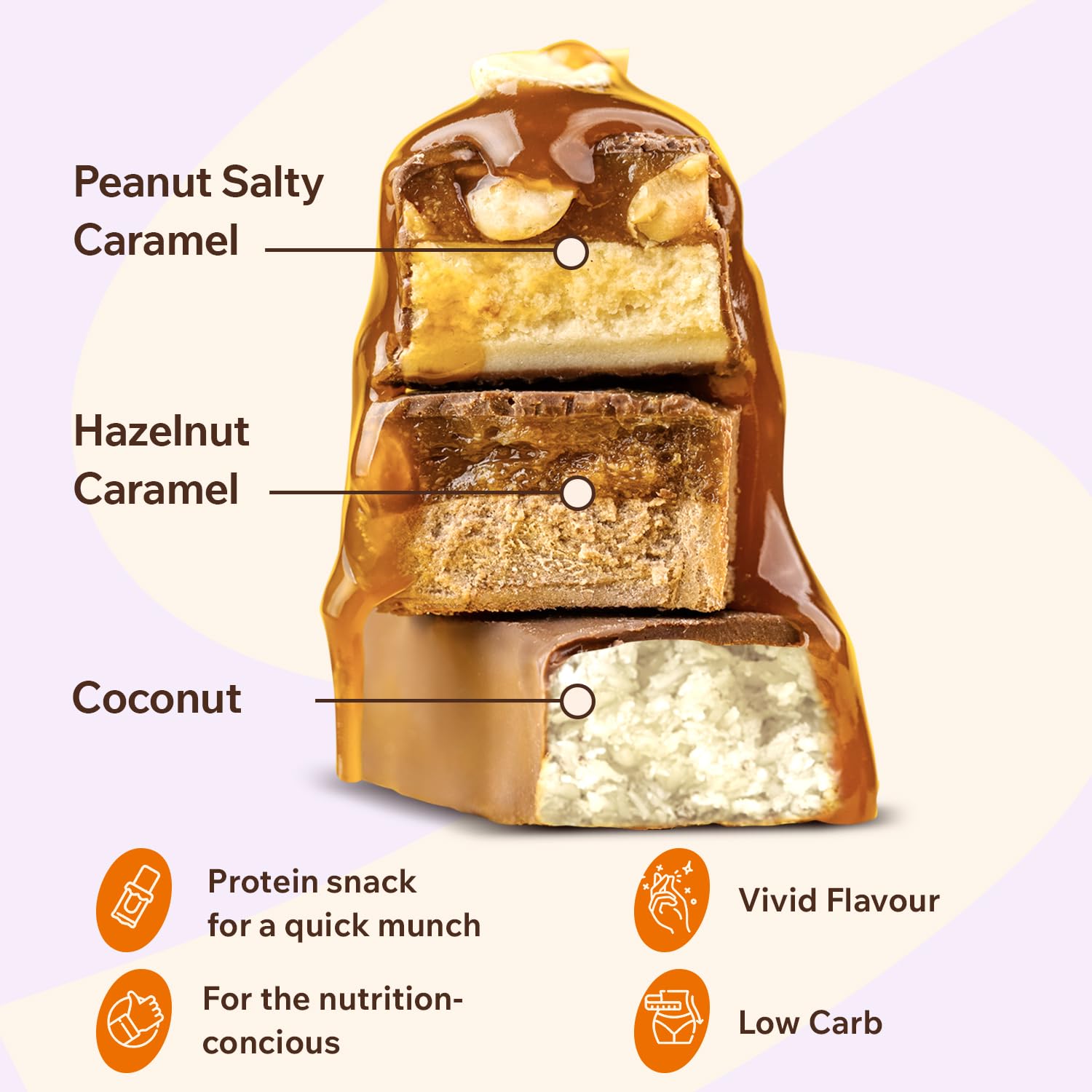 Barre coco FitnesSHOCK texture douce, dessert léger en collation rapide.