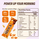 Barre FitnesSHOCK noisette caramel, option protéinée nourrissante pour pause gourmande.