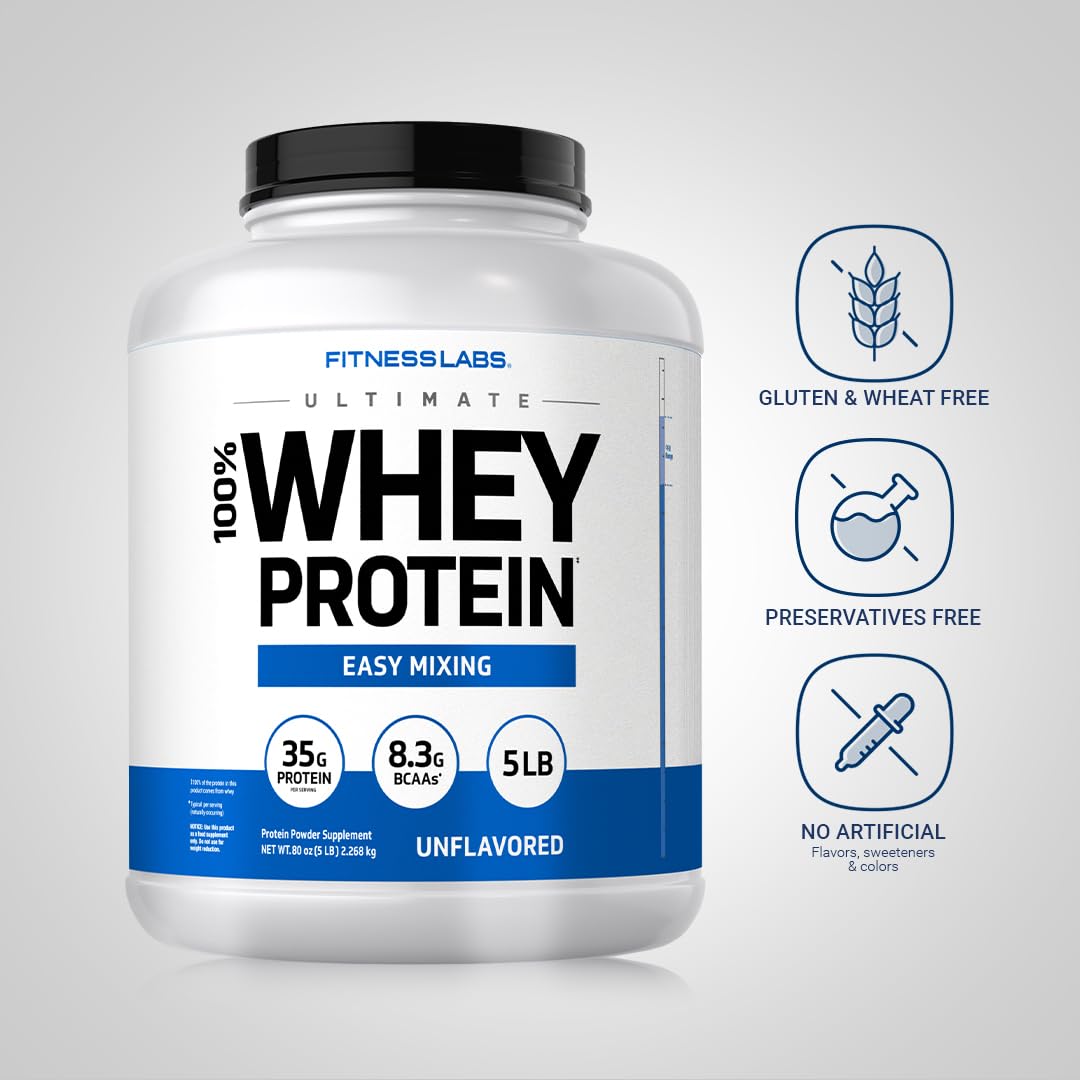 Fitness Labs protéine whey en poudre non aromatisée — mélange avec lait