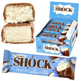 Barre FitnesSHOCK coco au chocolat enrobage, douceur sans sucre ajouté.