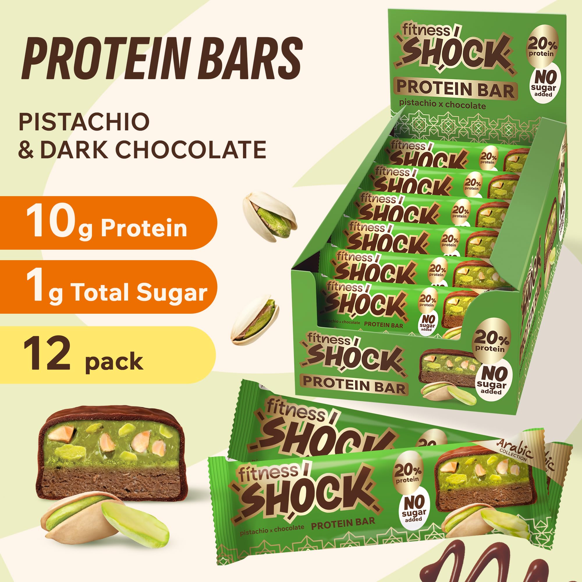 Barre FitnesSHOCK 180 calories, petit-déjeuner léger ou collation.