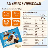 Barre enrobage chocolat blanc FitnesSHOCK brownie cookie crème, dessert léger.