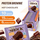 Texture moelleuse du brownie FitnesSHOCK, plaisir dessert sans compromis.