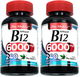 FITO MEDIC'S Lab B12 6000 mcg, bouteille 2-pack, absorption rapide potentielle.