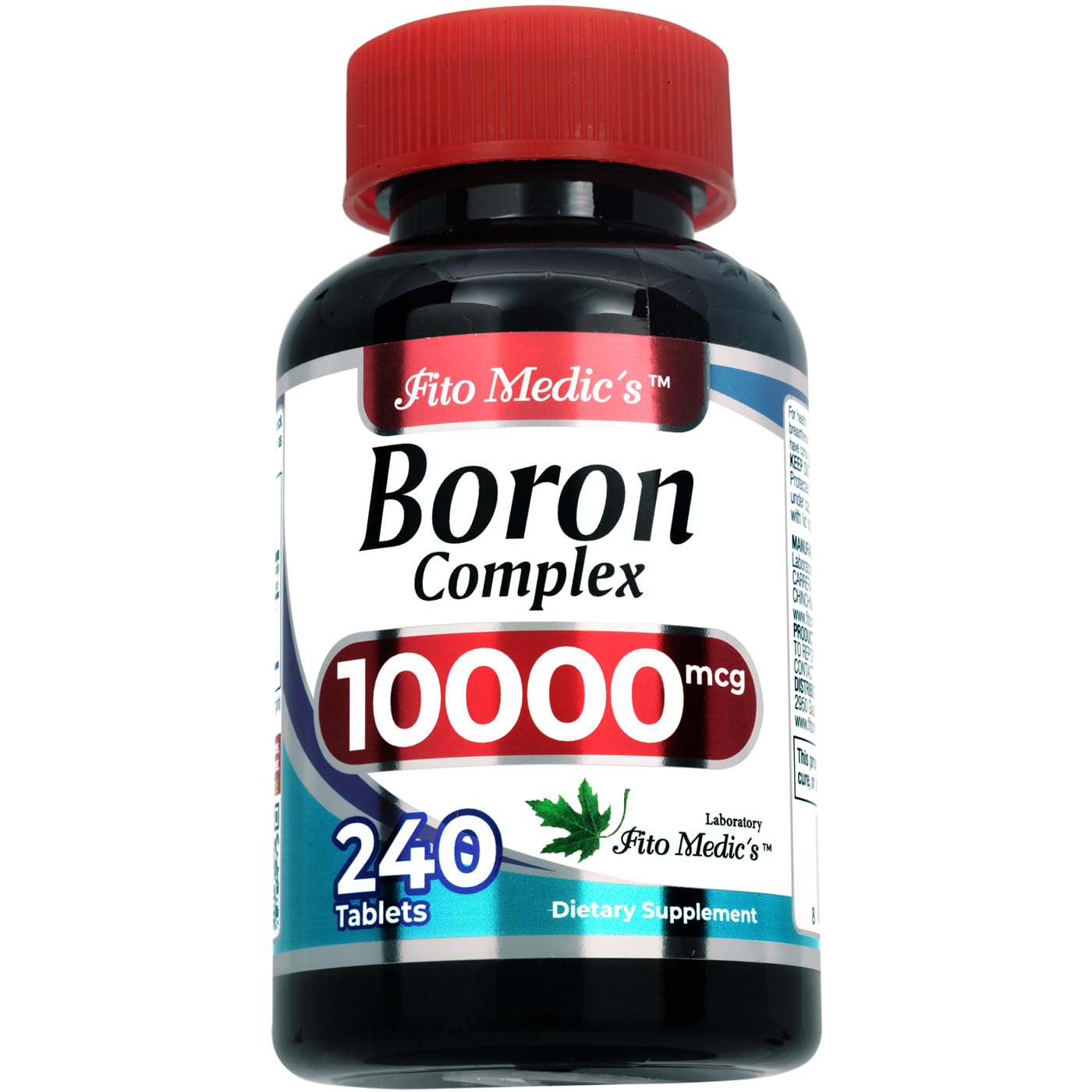 Étiquette claire du Bore 10 mg affichant le dosage pour la transparence du produit.