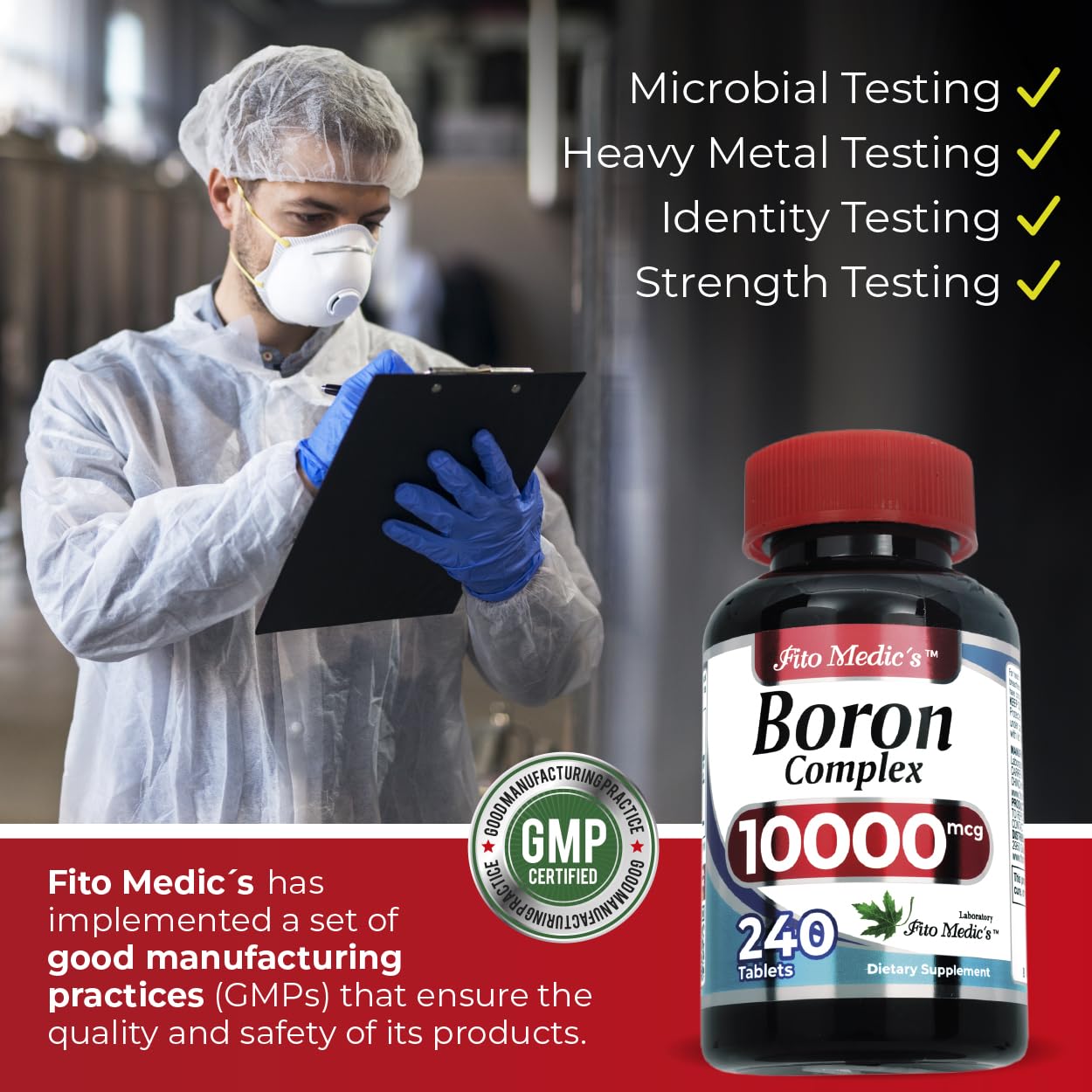 Packaging soigné du Bore Lab 10 mg, prêt à être acheté.