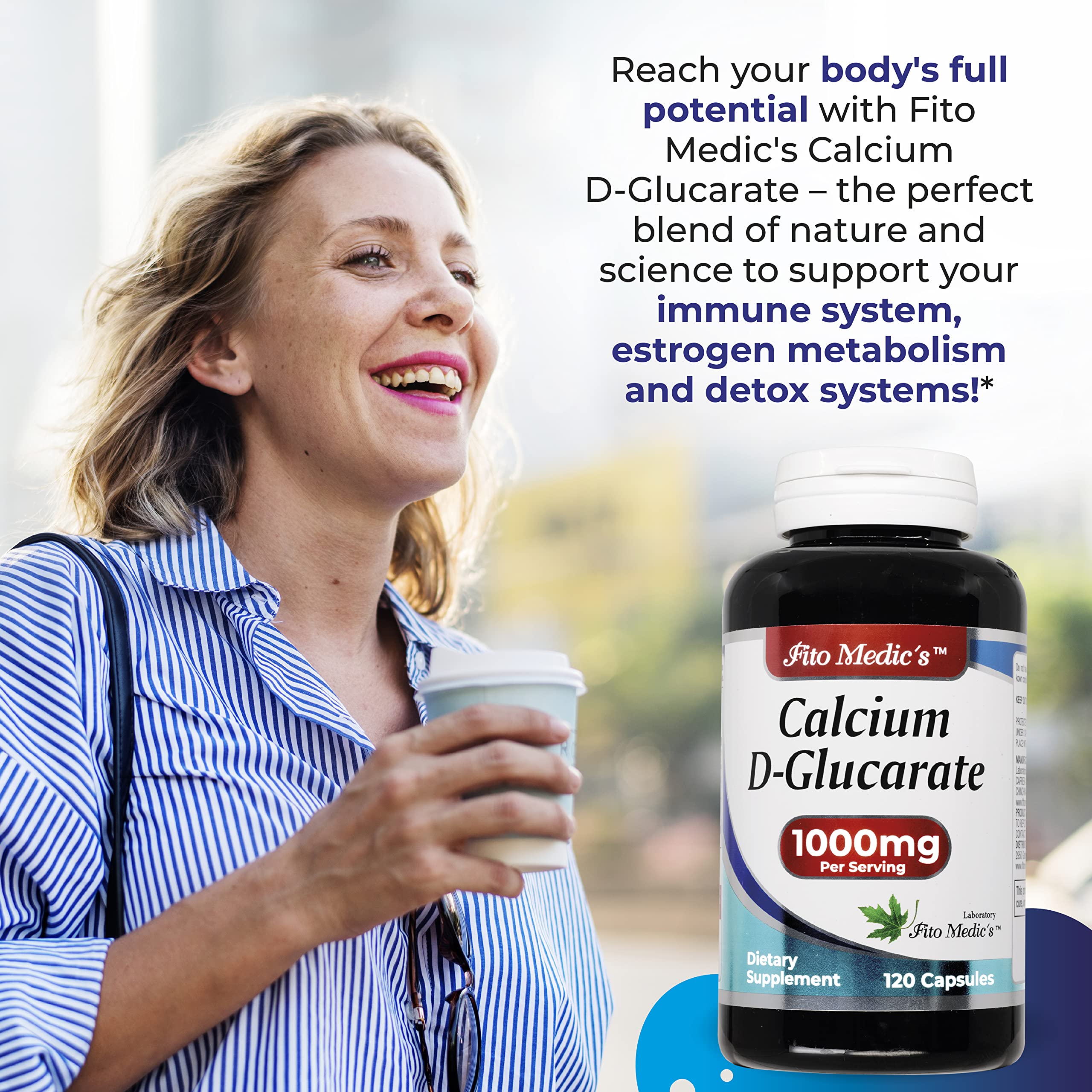 Capsules Fitomedics Calcium d-glucarate — dosage quotidien et facilité d'ingestion