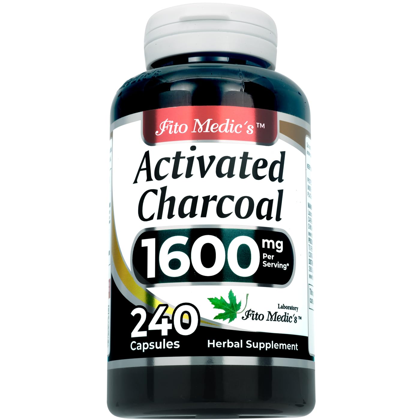 Bouteille FITO MEDIC'S Charbon Actif, pilules faciles à ingérer pour le soutien digestif.