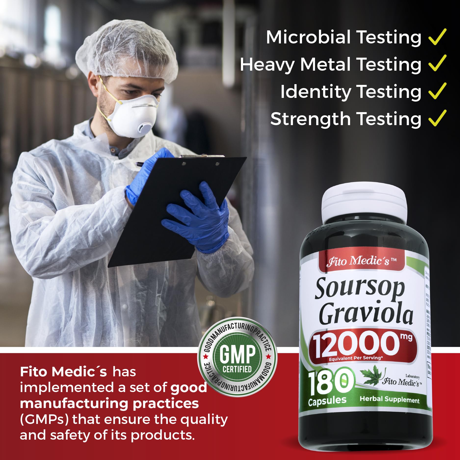 Origine biologique FITO MEDIC'S Lab, graviola respectueuse des pratiques agricoles.