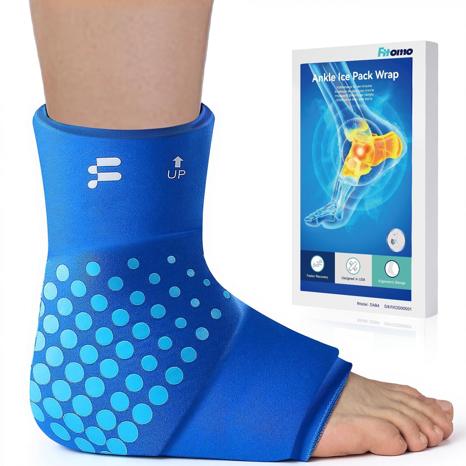 Fitomo compresse-cheville glace en action pour réduire le gonflement
