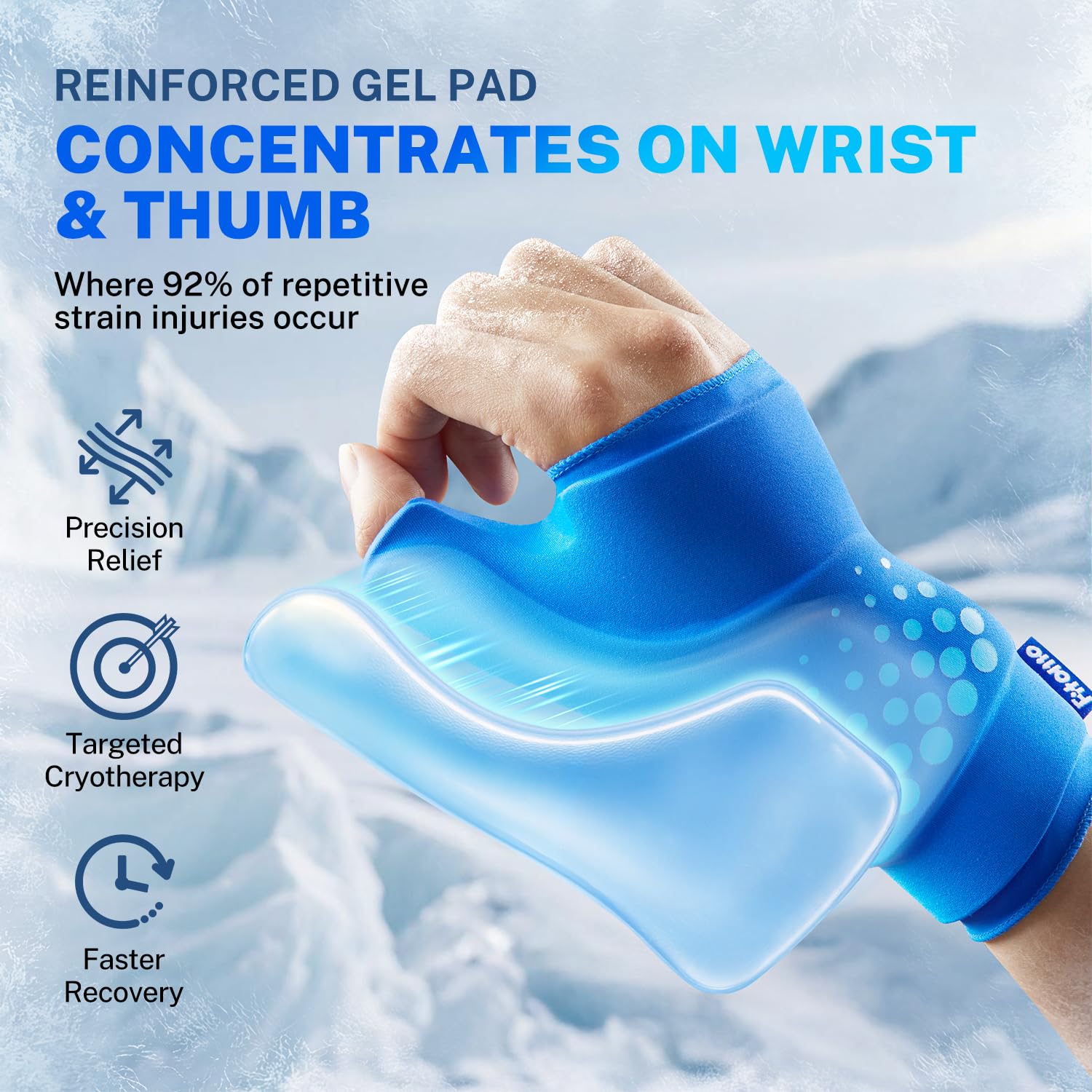 Fitomo Gel Epais Poignet Pouce pour une thérapie ciblée.