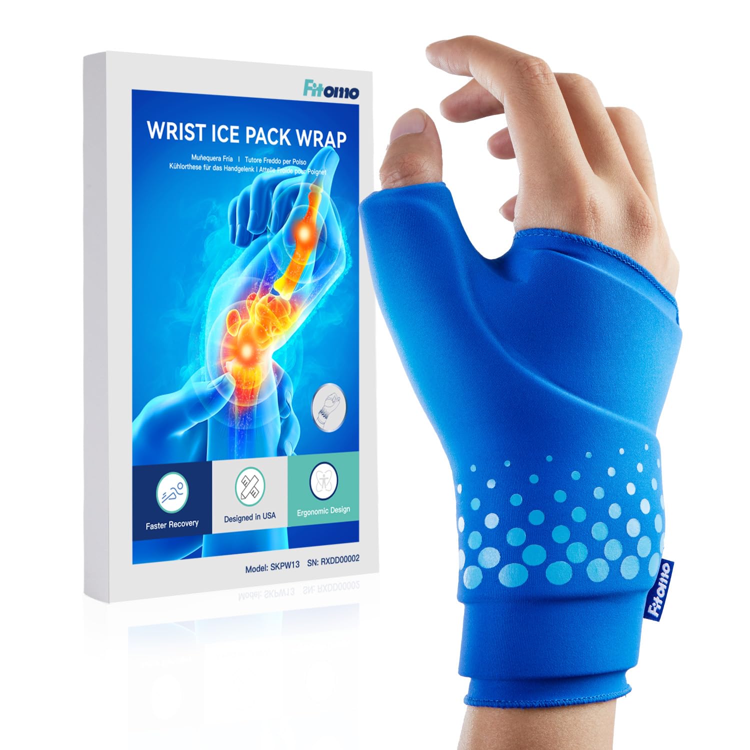 Fitomo Manchette Glace Poignet Ergonomique pour un soutien ciblé.