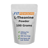 FitPowders L-théanine en poudre, emballage pratique et dosage précis pour votre routine.
