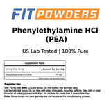 FitPowders Phényléthylamine HCL – mélange dans une boisson neutre pour absorption rapide.
