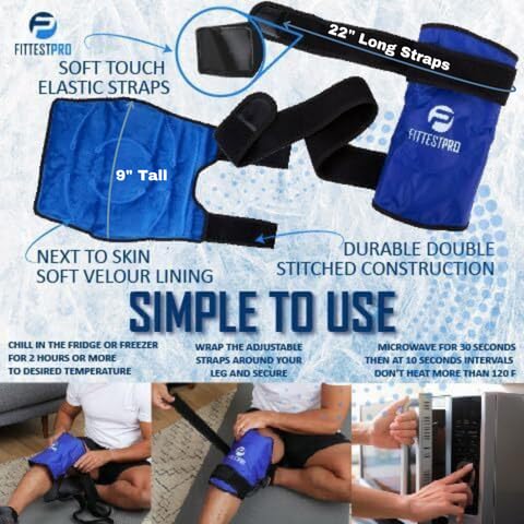 Pansement glace genou Fittest Pro compact et portable pour usage nomade.