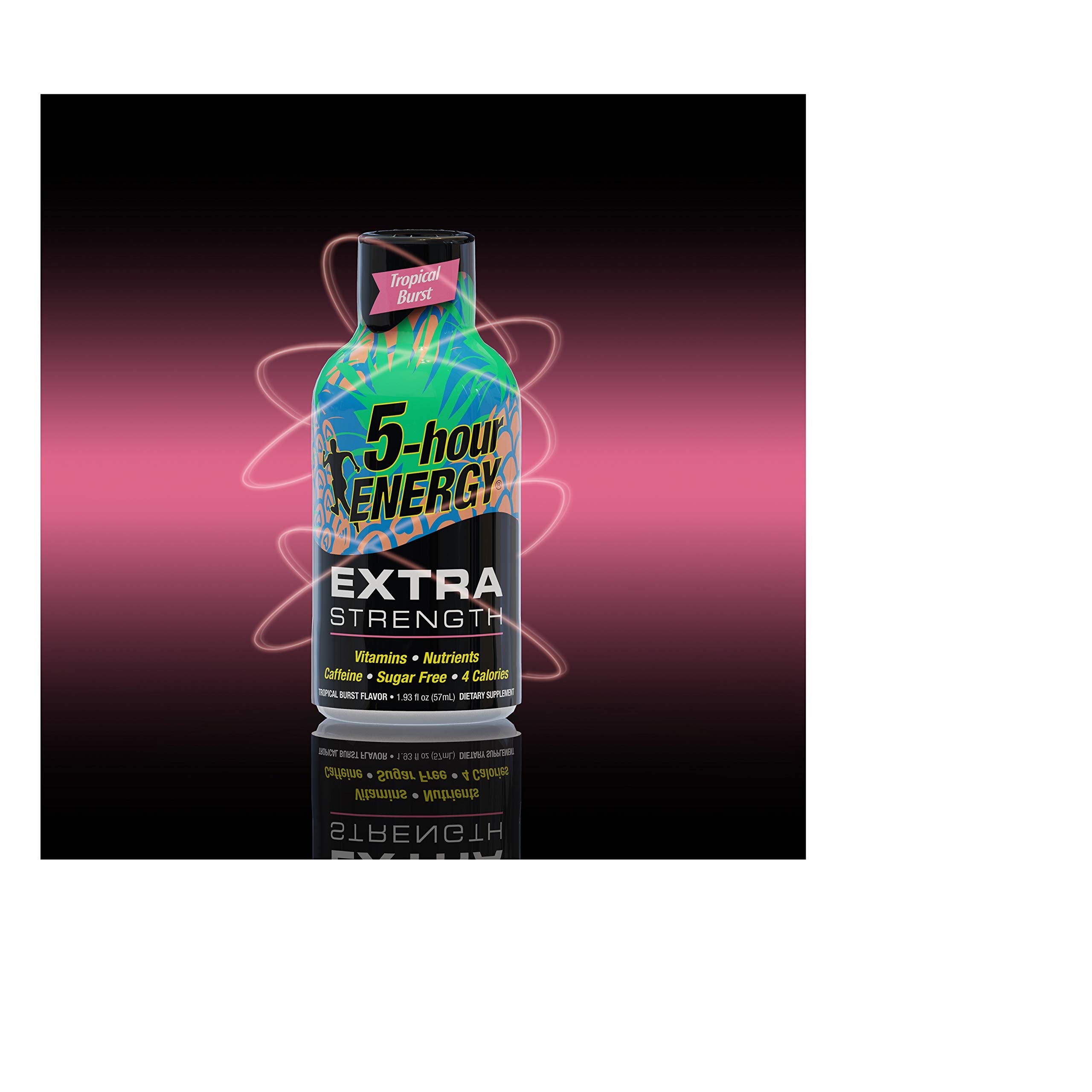 5-hour ENERGY Shot Extra Fort Tropical Saveur tropicale, emballage portable sans réfrigération.