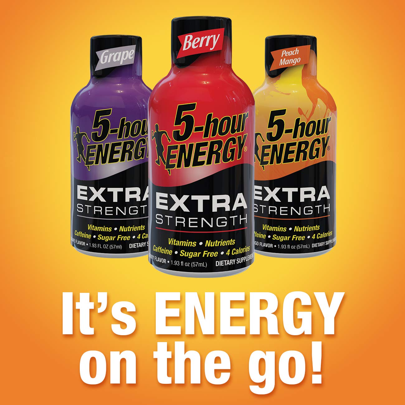 5-hour ENERGY Shot Extra Fort Tropical Saveur tropicale, caféine équivalente à un café premium.