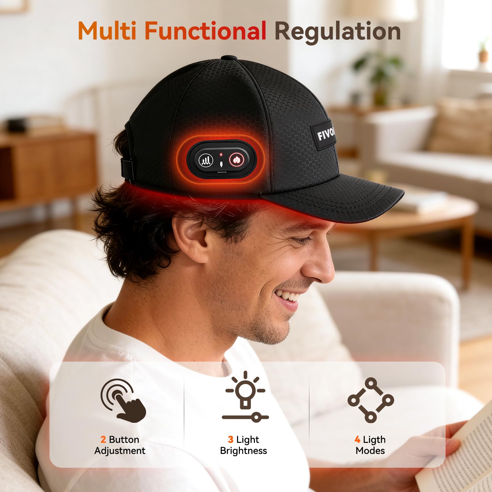 Casquette FIVORRA contrôles simples à deux boutons