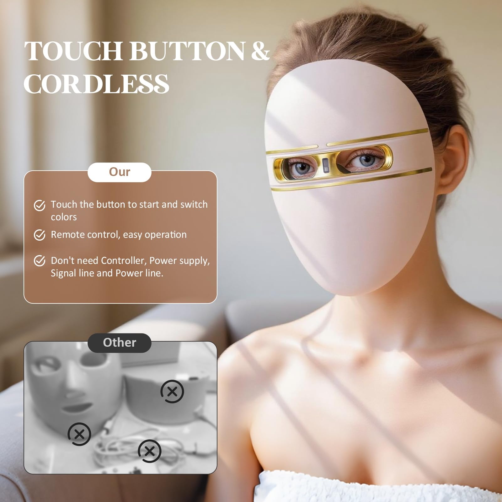 Fiwene masque LED infrarouge, pénétration profonde pour plus d'élasticité.