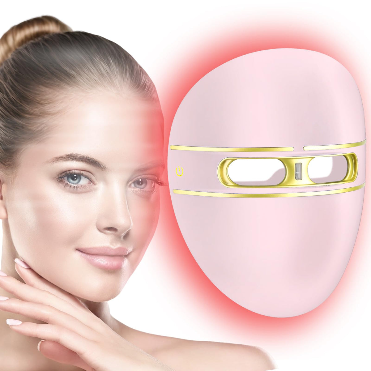 Masque LED F FIWENE pour le visage, vue d'ensemble, soin du teint.
