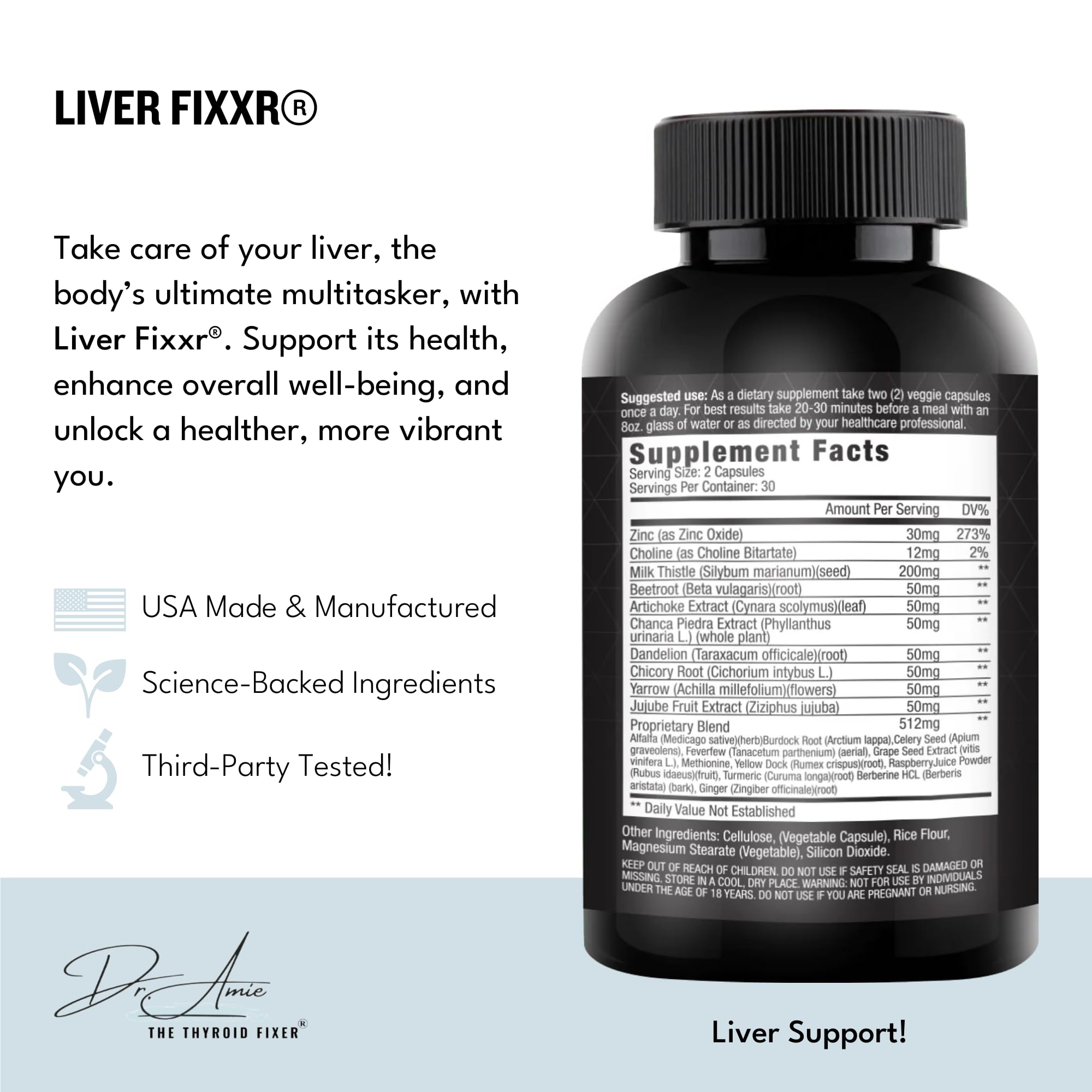 Fixxr Liver: capsules faciles à prendre pour soutenir énergie et vitalité.