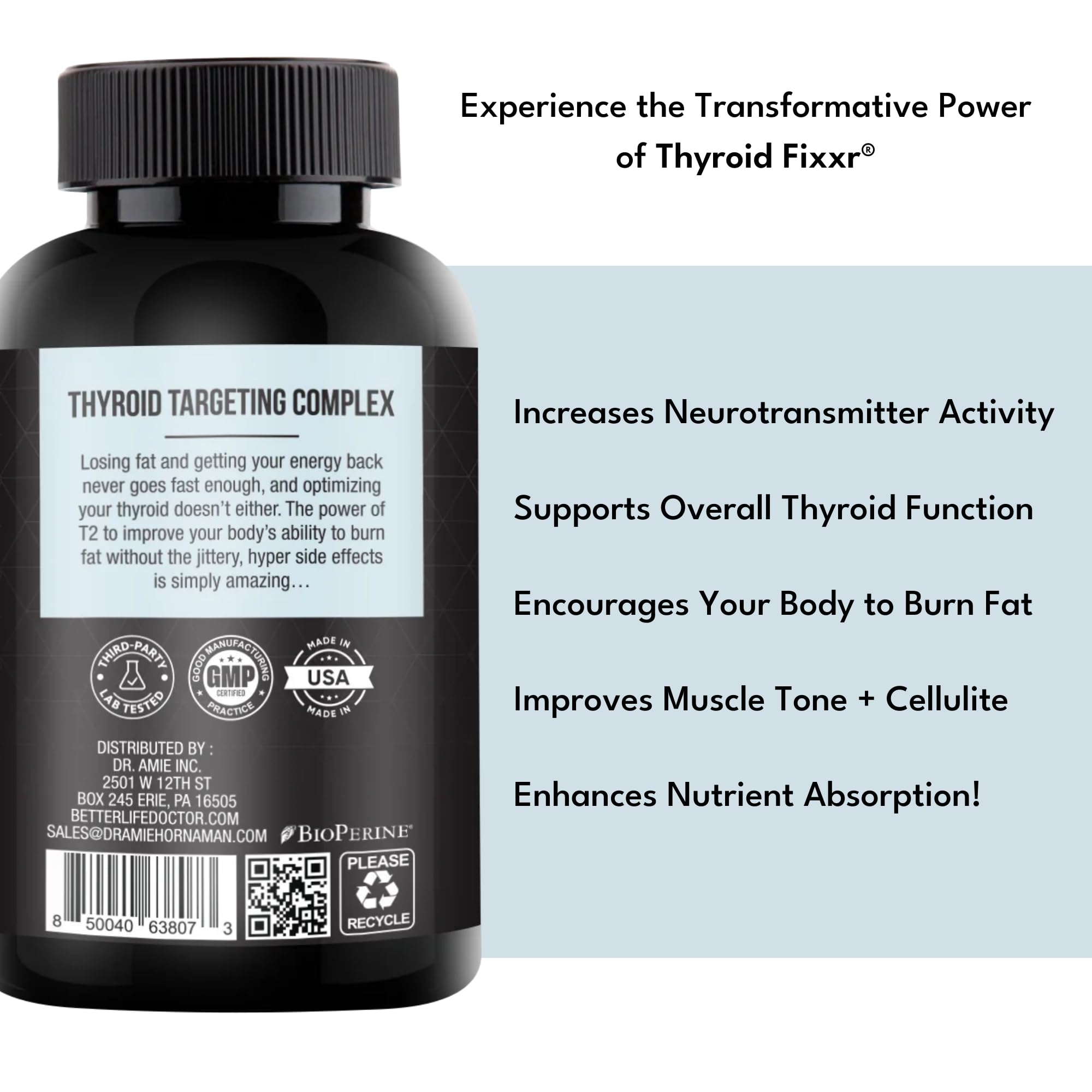 Fixxr Thyroid Support – Boîte et emballage, mise en avant du soutien hormonal.
