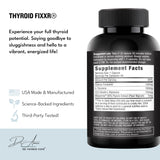 Fixxr Thyroid Support – Étiquette produit affichant une formule propre et bénéfices énergétiques attendus.